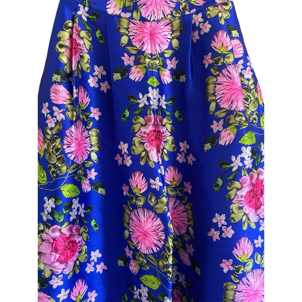 Stunning NEUBYRNE Blue Floral Taffeta Wide Leg
Palazzo Pants - Picture 6 of 6